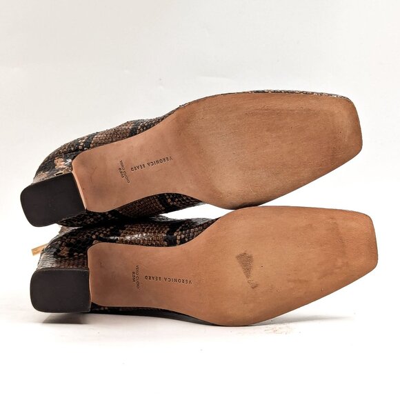 Veronica Beard Women Marla Snake Print Leather Back Zip Ankle Boots size 6.5 - Picture 10 of 10